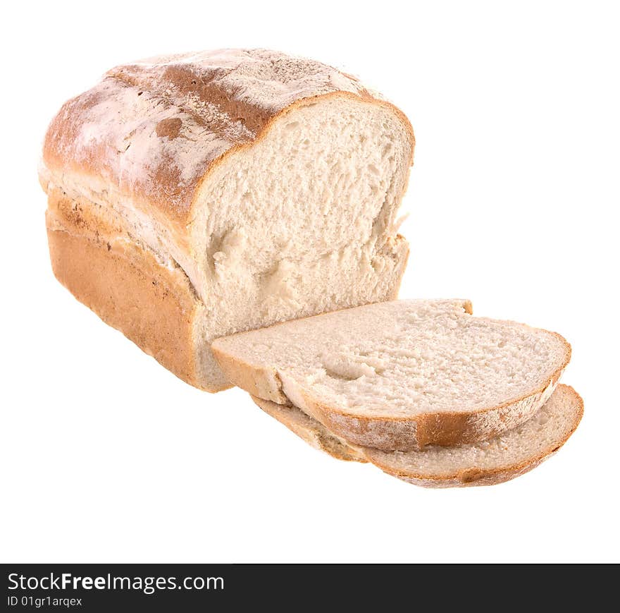 Loaf of bread isolated against a white background