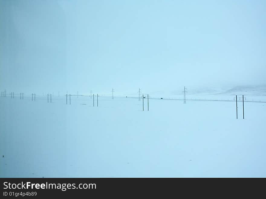 Electric transmission line of tibetan plateau