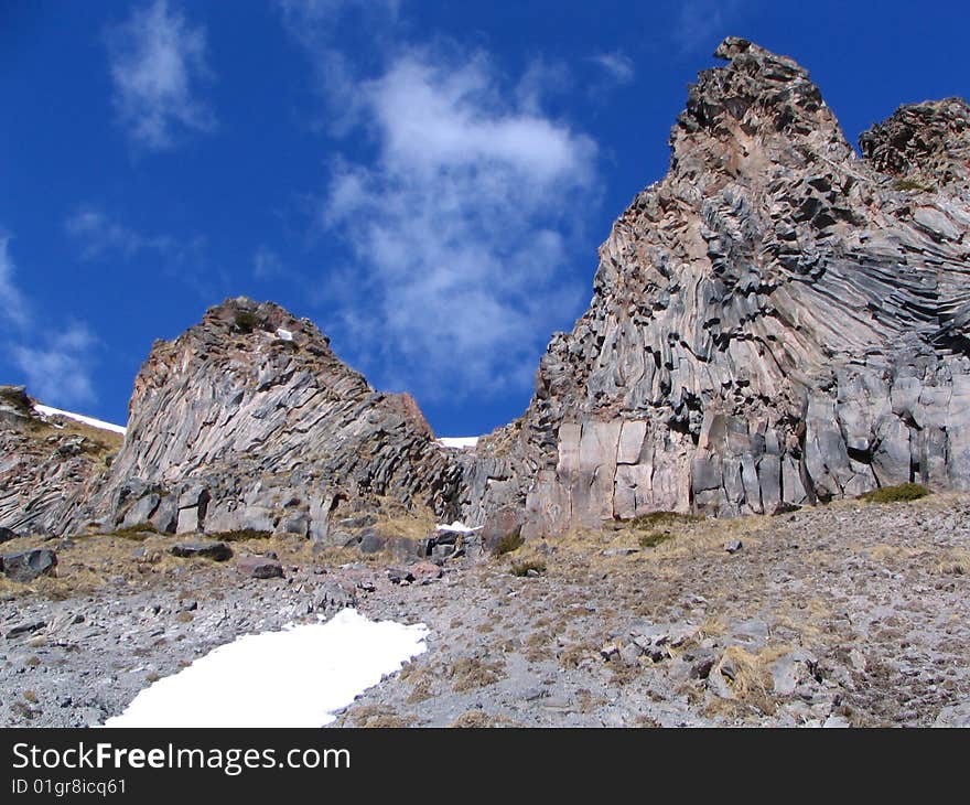 Russia. Caucasus. Rocks of volcanic origin on the offspurs of elbrus. Russia. Caucasus. Rocks of volcanic origin on the offspurs of elbrus.