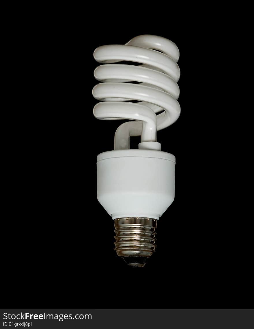 Energy-saving lamp isolated on black background