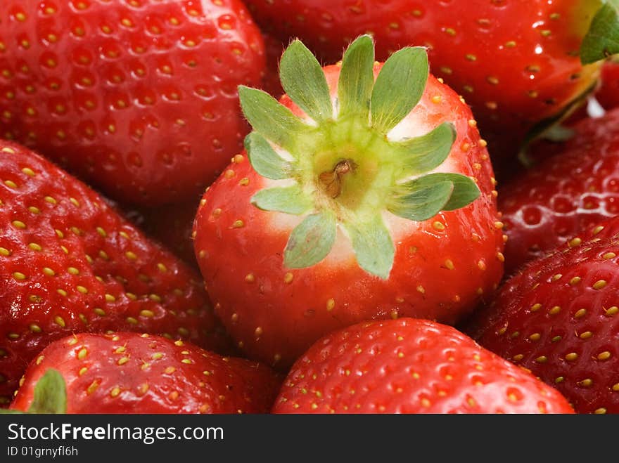 Close up of pile of ripe strawberries. Close up of pile of ripe strawberries