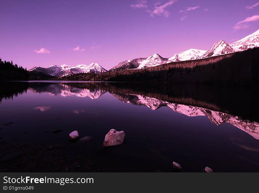 Mountain Lake at daylight with reflections. Mountain Lake at daylight with reflections