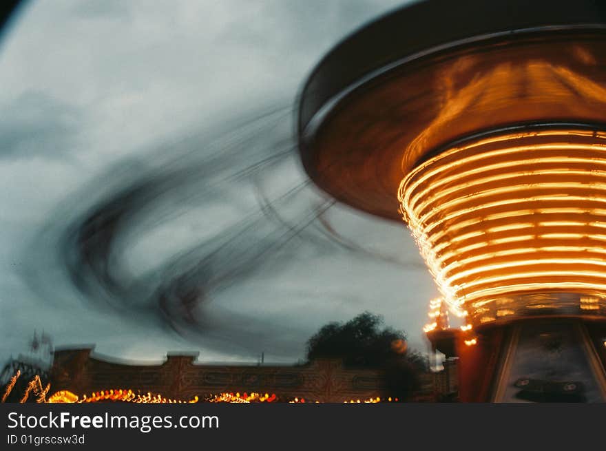 Fairground Chair Planes Orange Blur