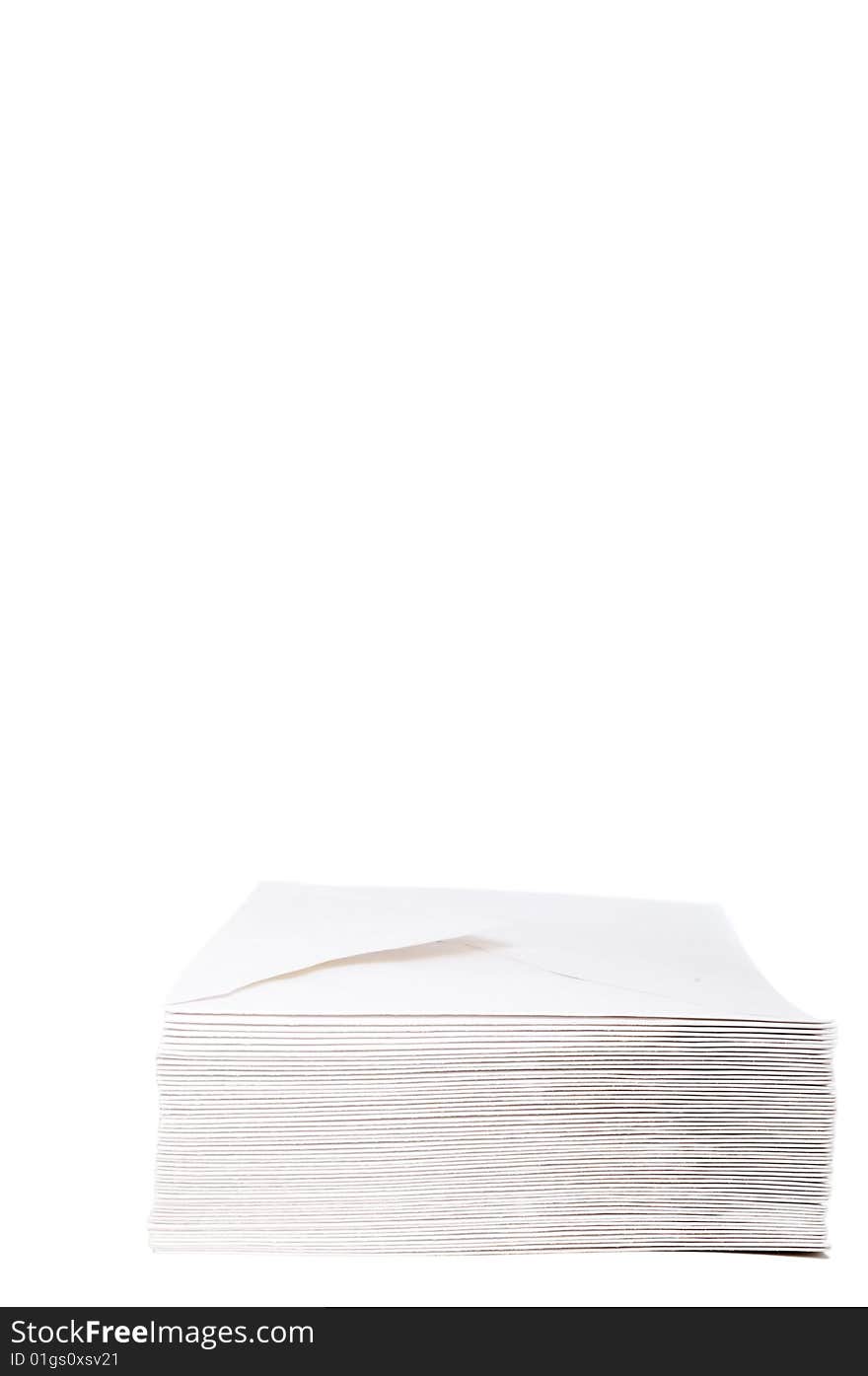 A stack of white envelopes with space for copy