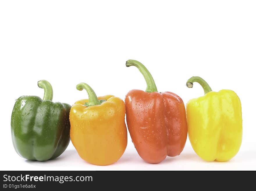 Sweet peppers isolated on white background