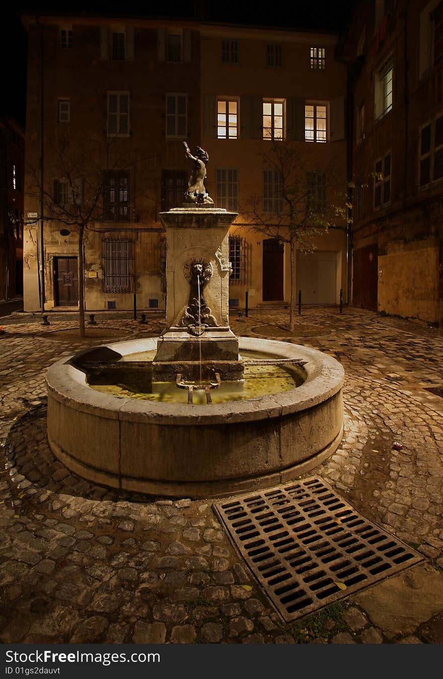 Lovely fountain in Aix-en-Provence, France.