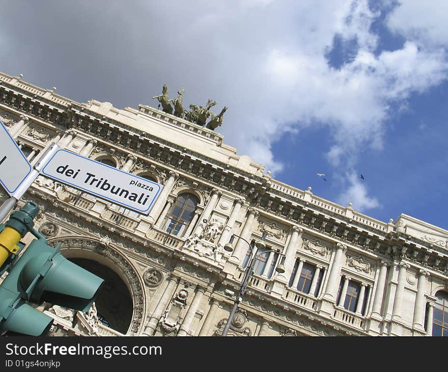 The palace of Justice in Rome, Piazza del Tribunali. The palace of Justice in Rome, Piazza del Tribunali