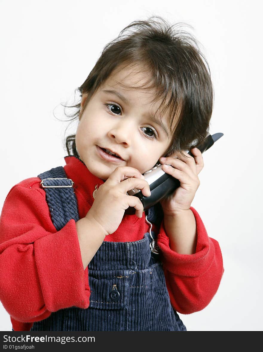 Kid playing with phone