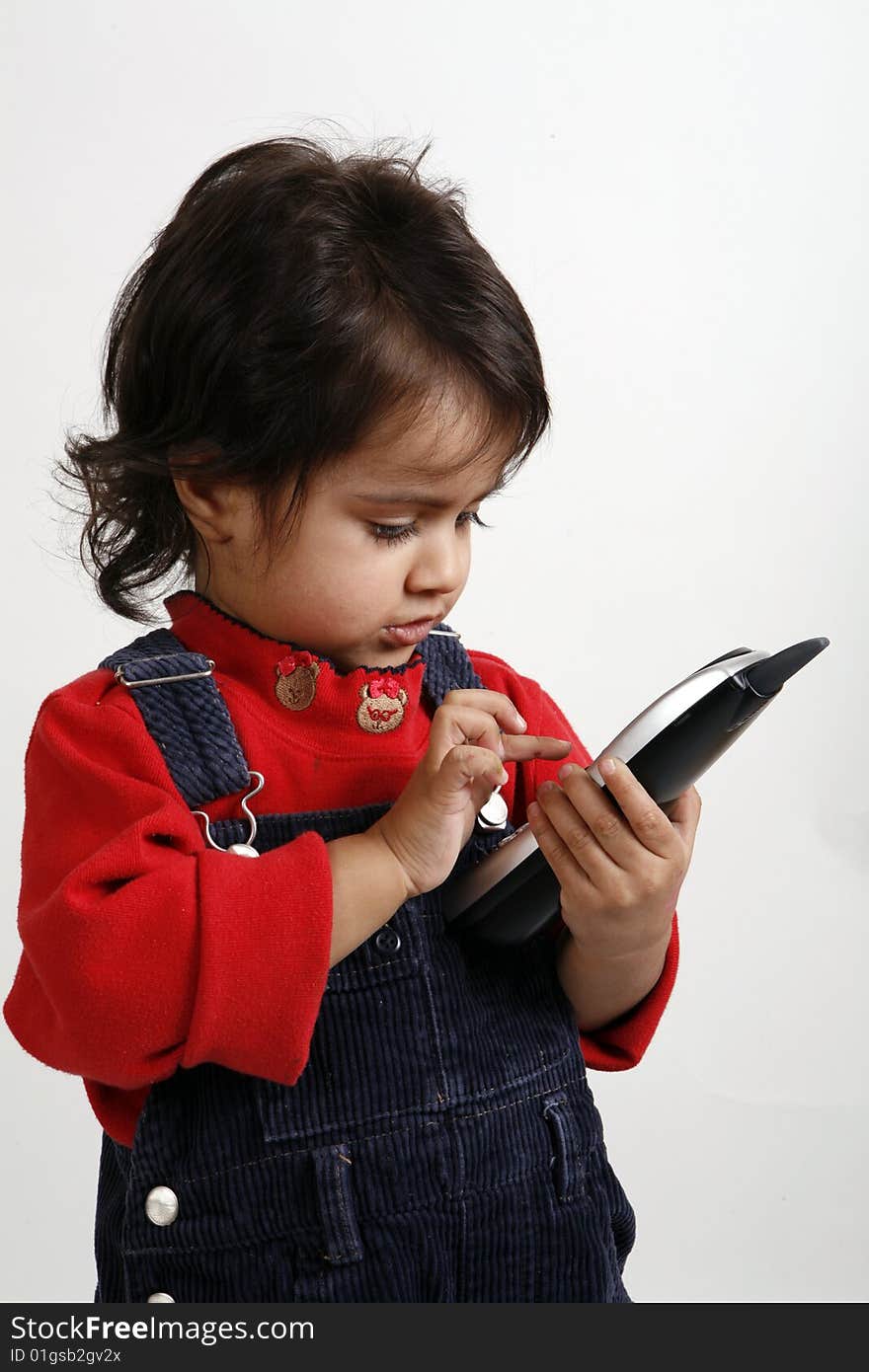 Kid playing with phone