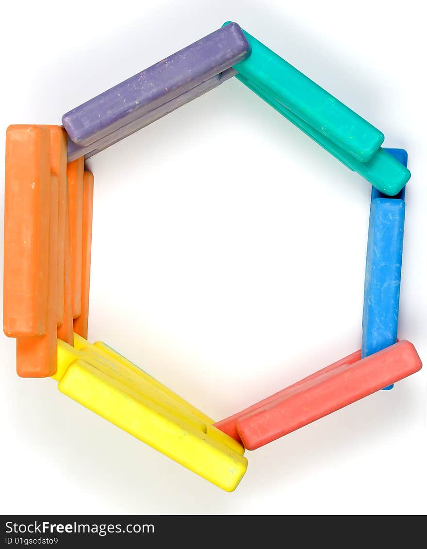 Hexagon From Children Colored Chalk