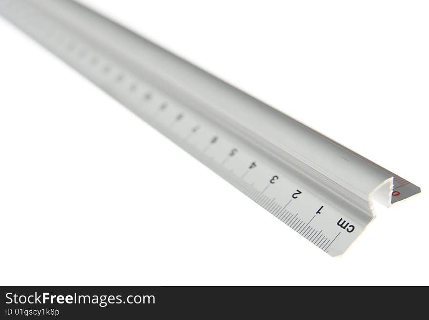 Alloy ruler on white background. Alloy ruler on white background.