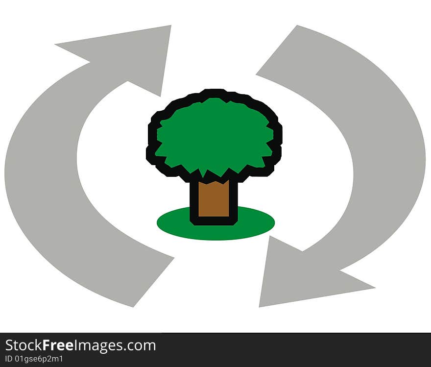 It just makes sense to help the environment and recycle. Computer illustration of a recycle symbol. It just makes sense to help the environment and recycle. Computer illustration of a recycle symbol.