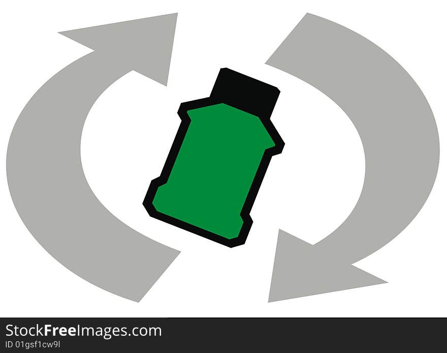 It just makes sense to help the environment and recycle. Computer illustration of recycling plastics. It just makes sense to help the environment and recycle. Computer illustration of recycling plastics.