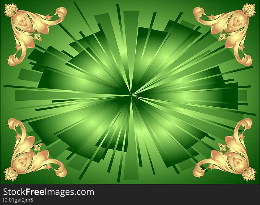 Vector pattern with elements on a green background