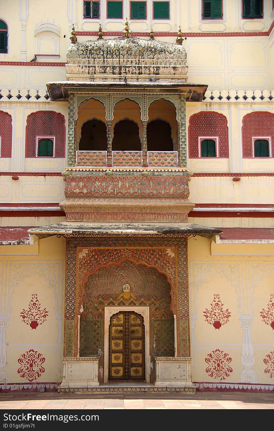 Door in the City palace of Jaipur in Rajasthan, India. Door in the City palace of Jaipur in Rajasthan, India