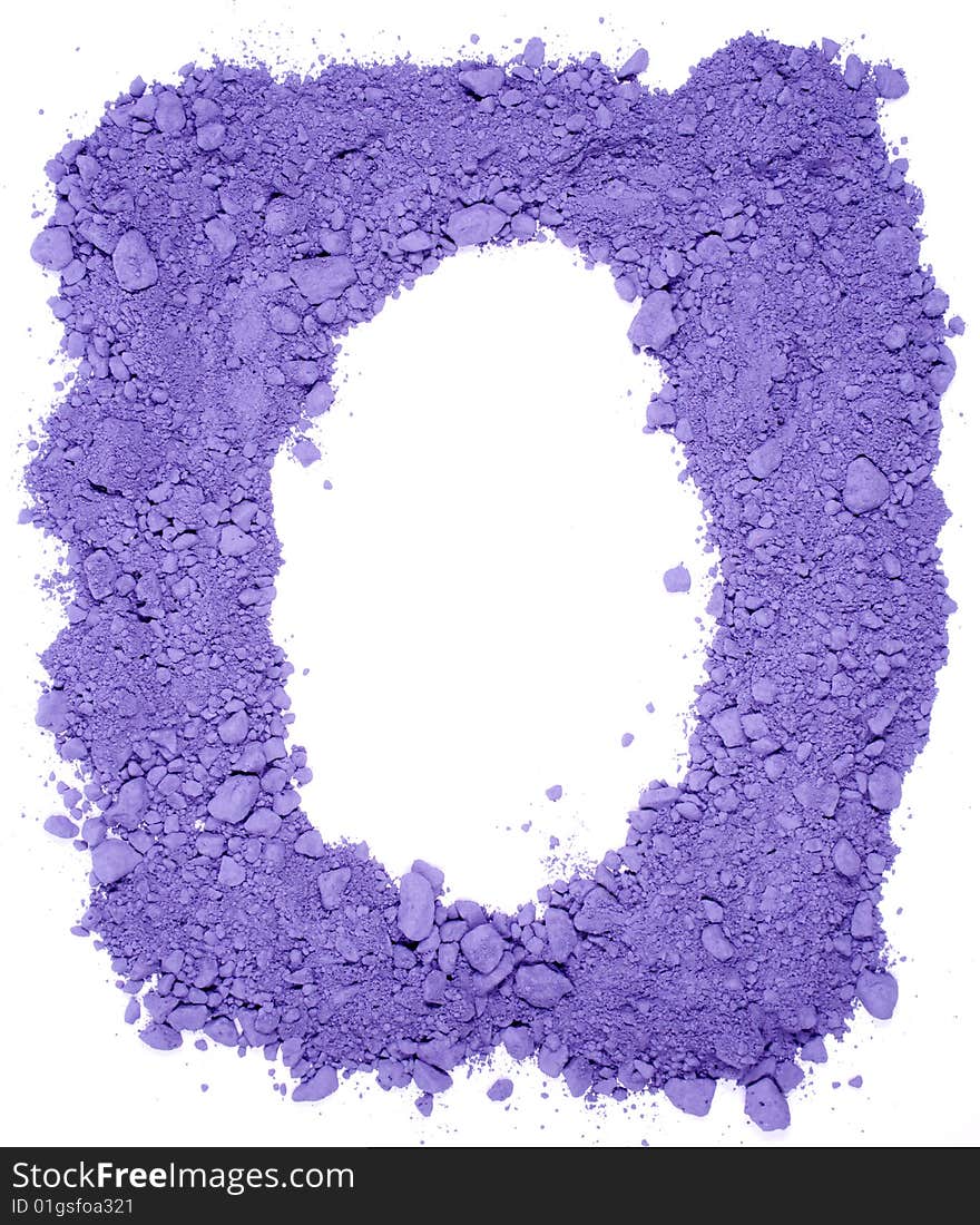 Original circle frame from crushed purple chalk. Original circle frame from crushed purple chalk