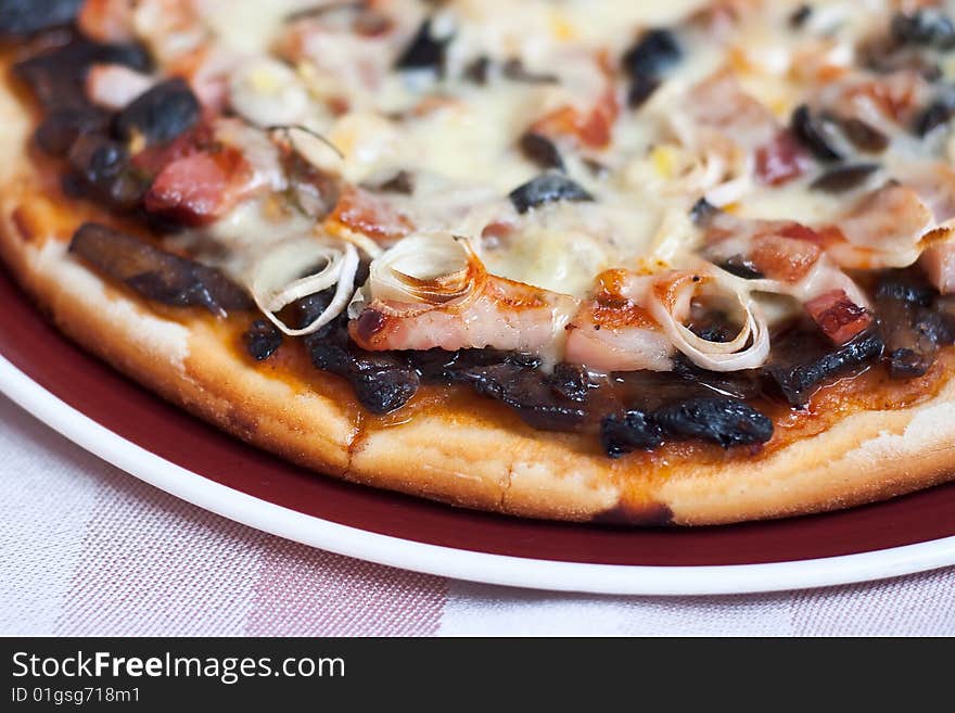 Closeup Photo of a Delicious Pizza. Closeup Photo of a Delicious Pizza