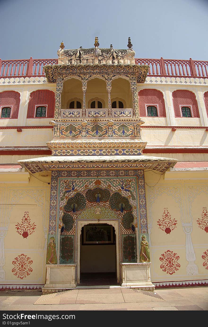 Door in the City Palace of Jaipur in Rajasthan, India. Door in the City Palace of Jaipur in Rajasthan, India