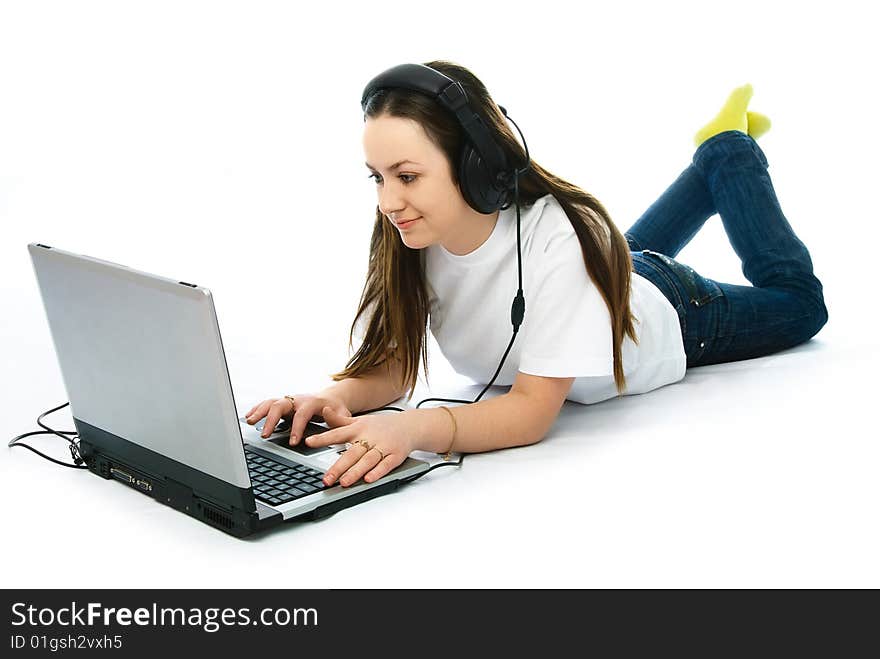 Young woman with a laptop