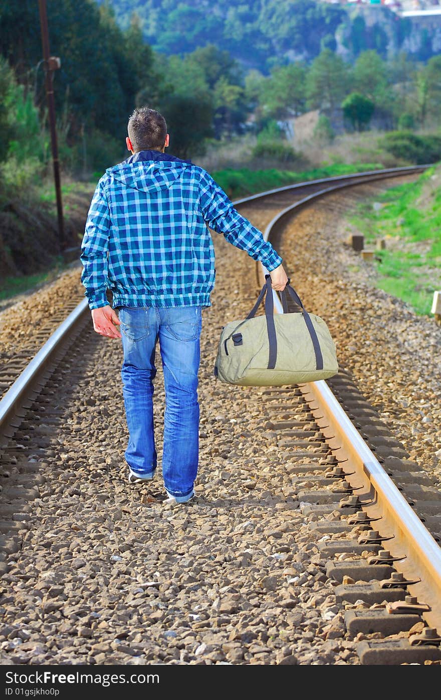 Men waiting for the train