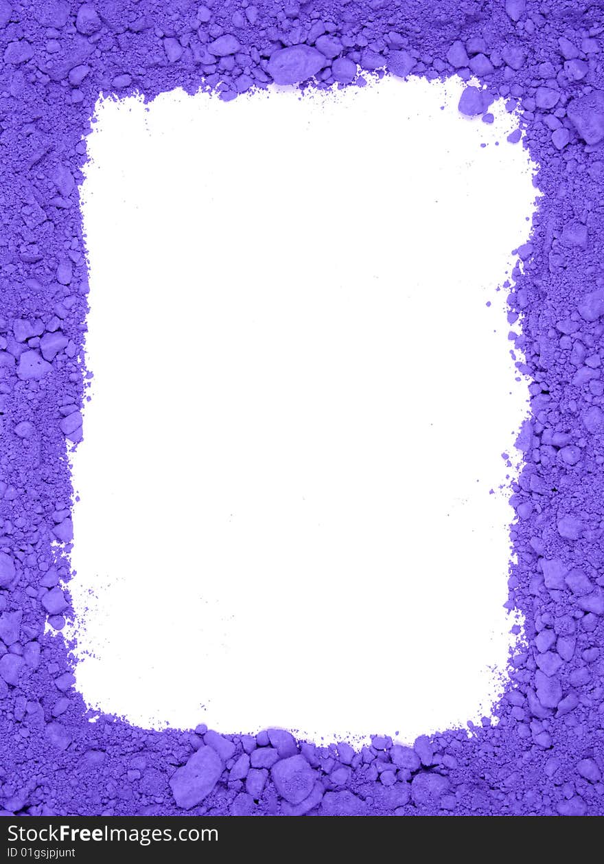 Original horizontal rectangle frame from crushed purple chalk. Original horizontal rectangle frame from crushed purple chalk