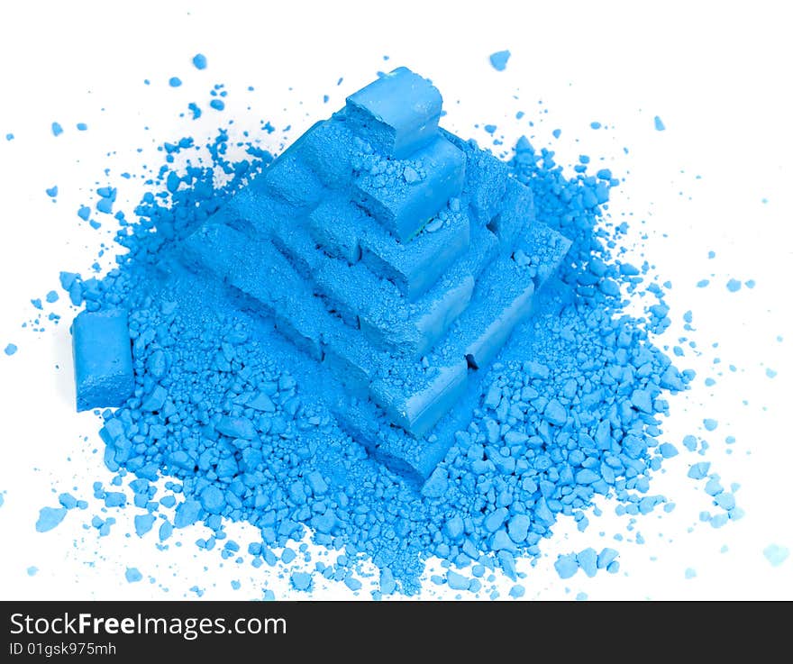 Pyramid from blue chalk