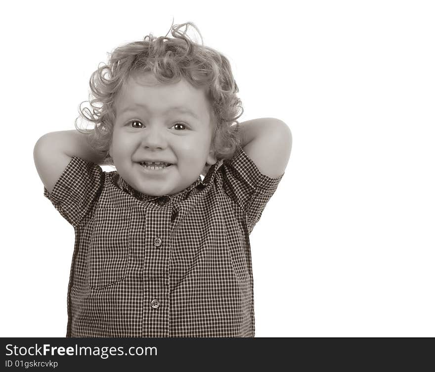 Cute Image of a Young Boy Having Fun. Cute Image of a Young Boy Having Fun