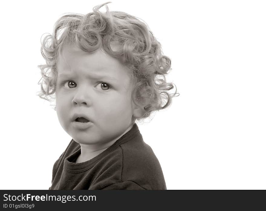 Very Cute Image of a Little Boy Isolated