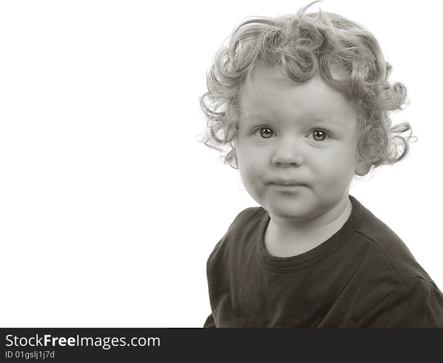 Very Cute Image of a Little Boy isolated