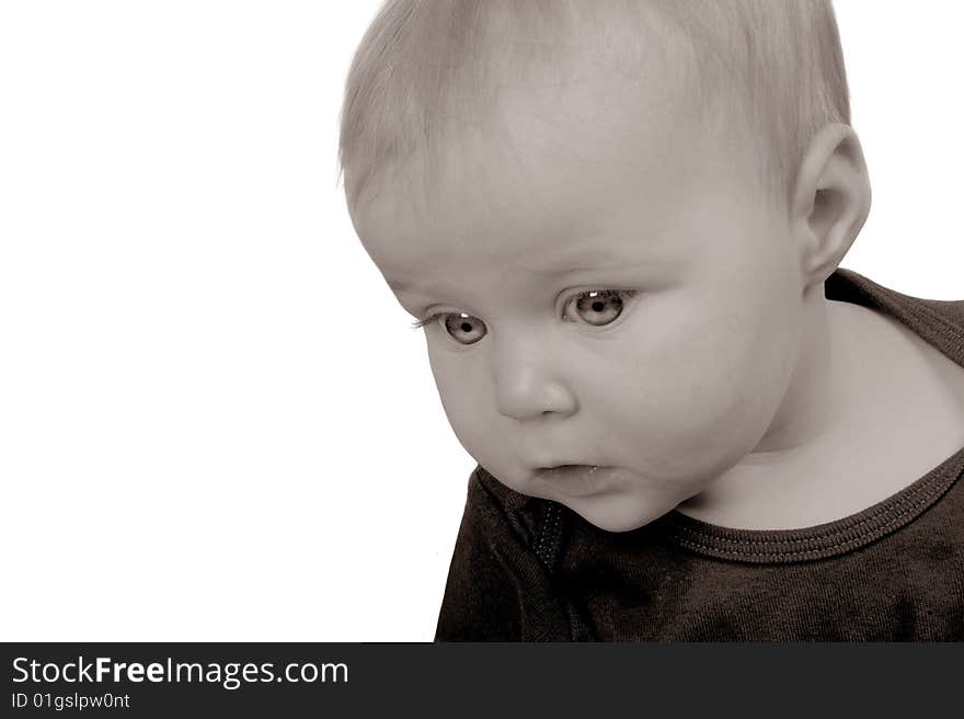 Beautiful Image of a Cute baby Girl On white