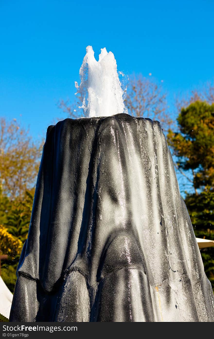 Picture of a volcano shaped fountain