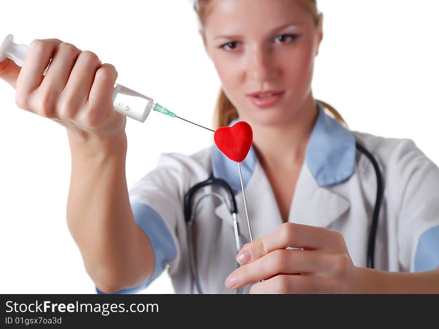 Nurse with syringe