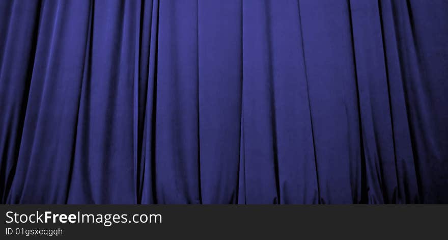 Beautiful blue stage curtain with soft focus