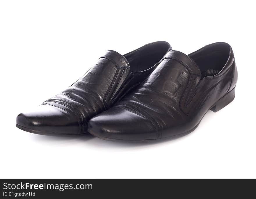 Black shoes isolated on the white background