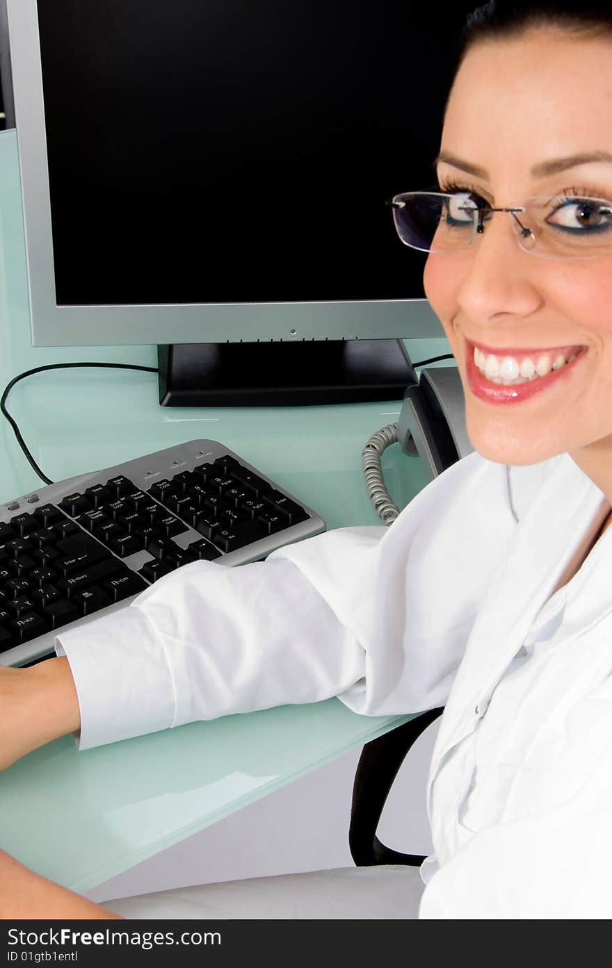 Smiling female doctor looking at camera