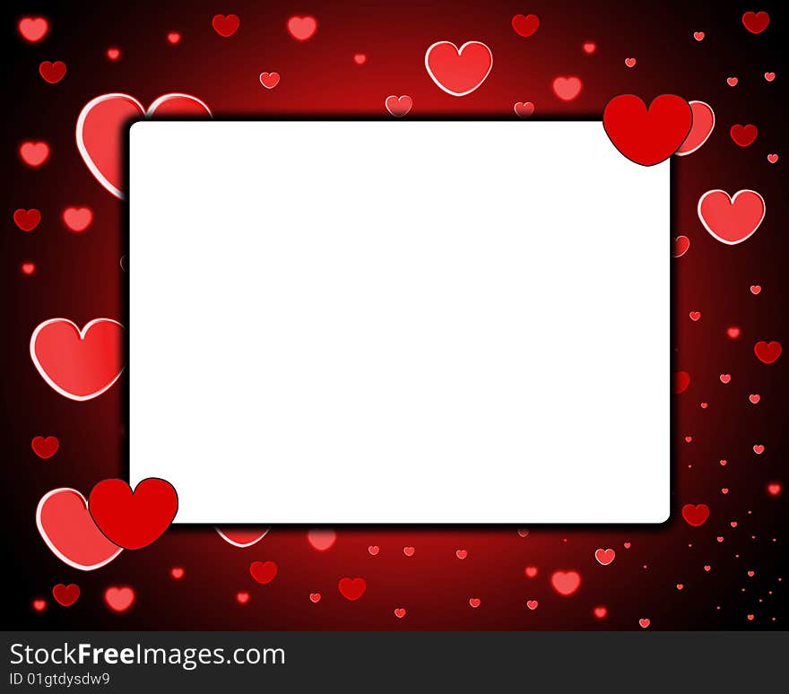 Empty frame made out of hearts, for love concepts. Empty frame made out of hearts, for love concepts.