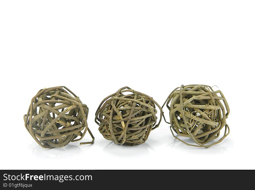 Decorative balls isolated against a white background