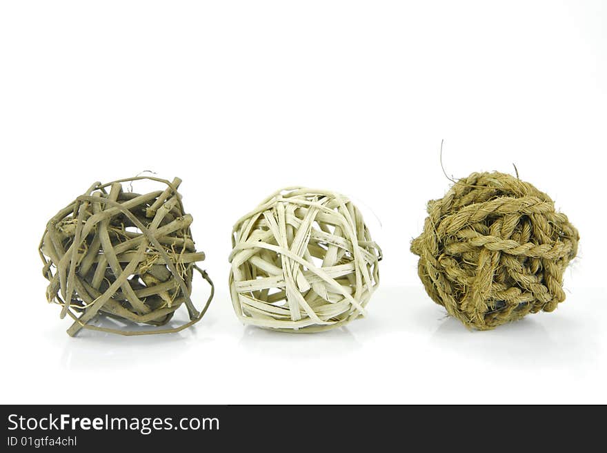 Decorative balls isolated against a white background