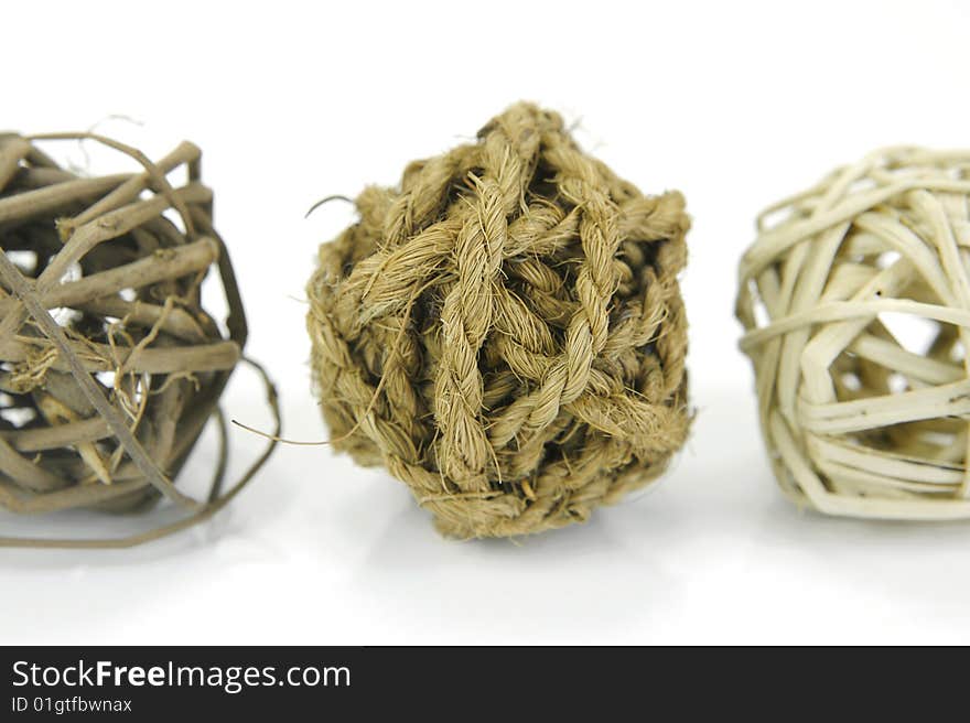 Decorative balls isolated against a white background