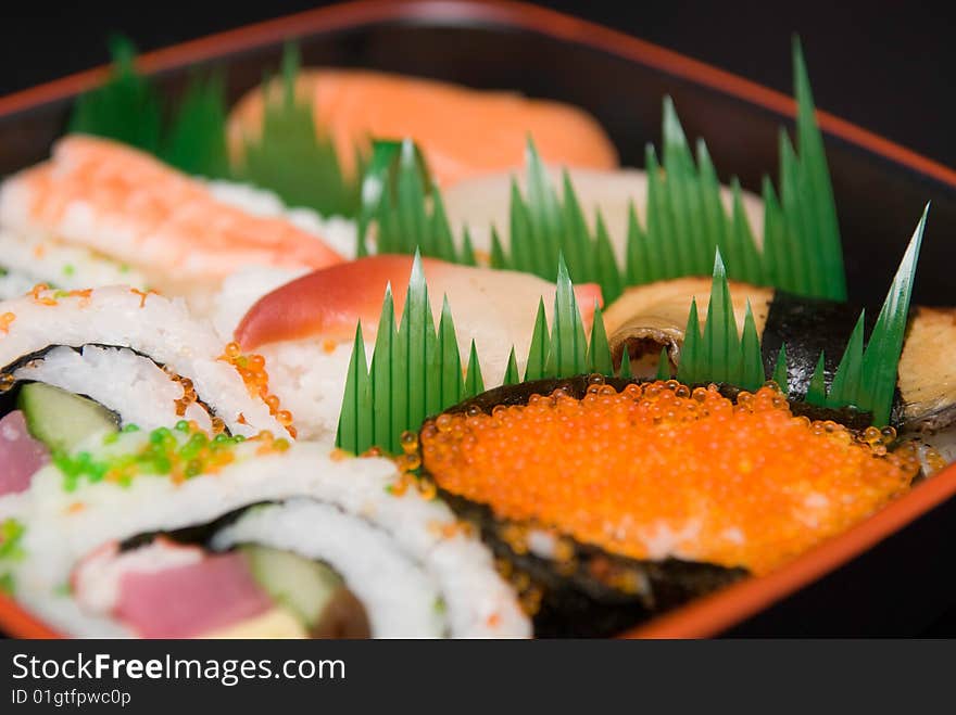 Sushi in plate