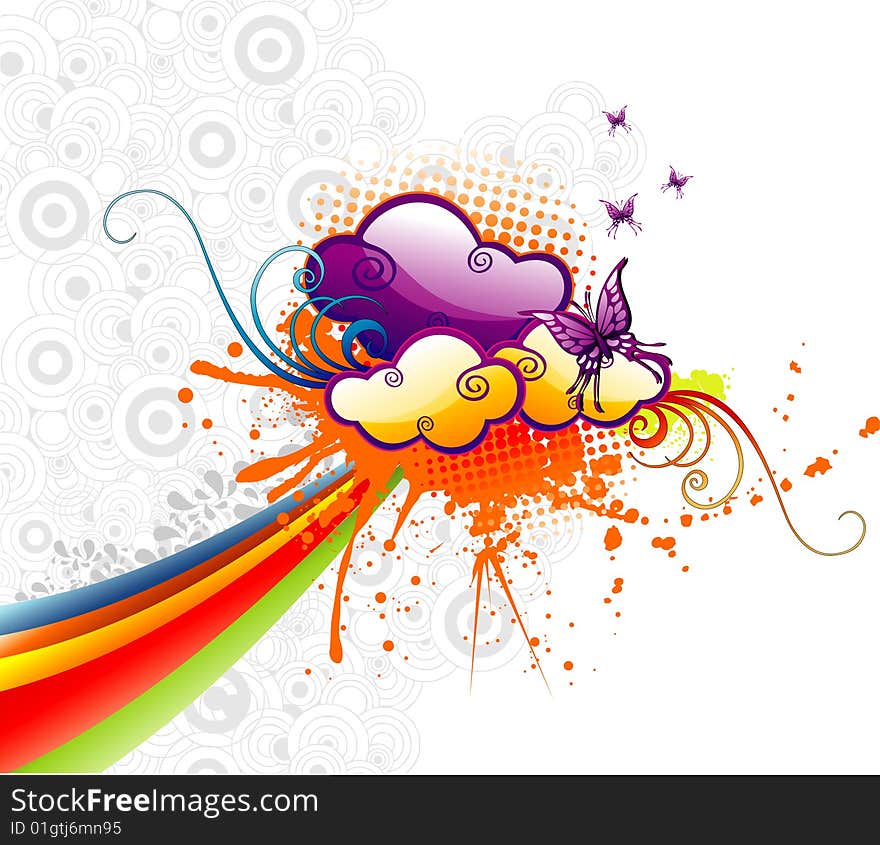 Vector fantasy background illustration composition. Vector fantasy background illustration composition