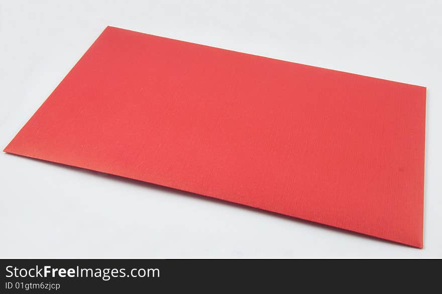 A red envelope isolated on white. (insert text on the middle)