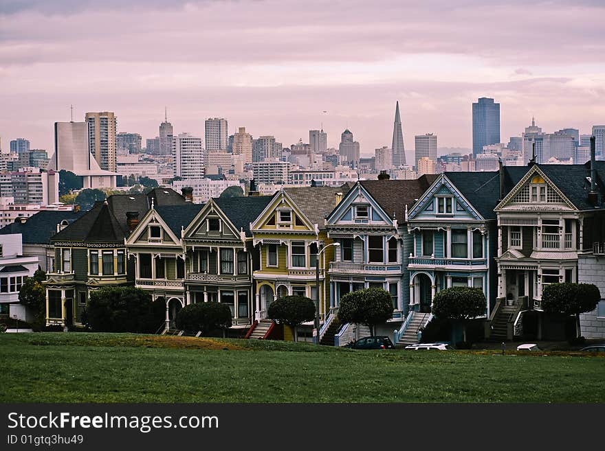 Painted houses of Alamo Square