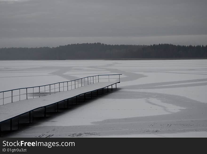 Icy lake in poland