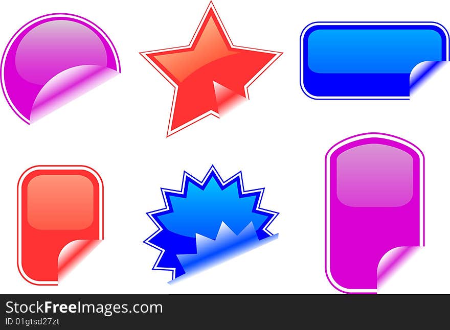 Vector stickers set vector illustration