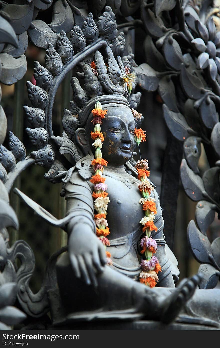 Patan kwa bahal temple sculpture of a buddha