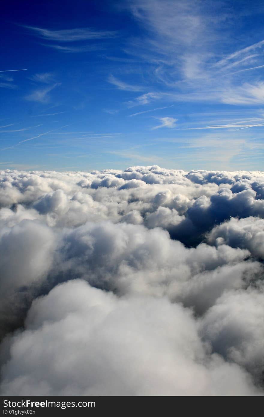 Clouds over England. Blue Sky