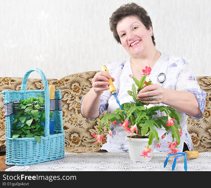 Happy Woman With Flower