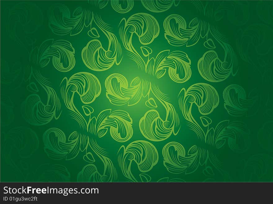 Green ornamenr background