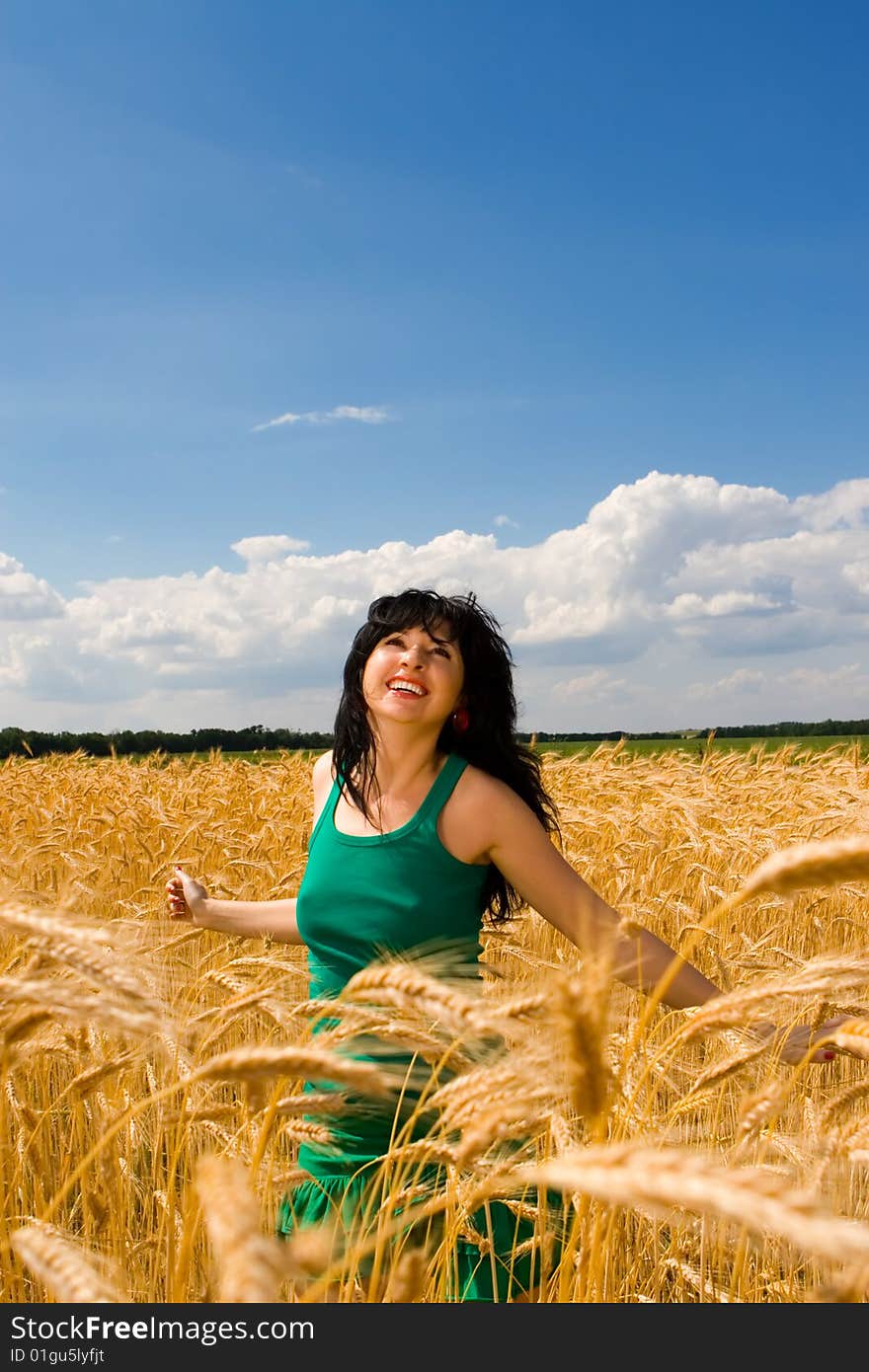 Pretty Woman In Wheat